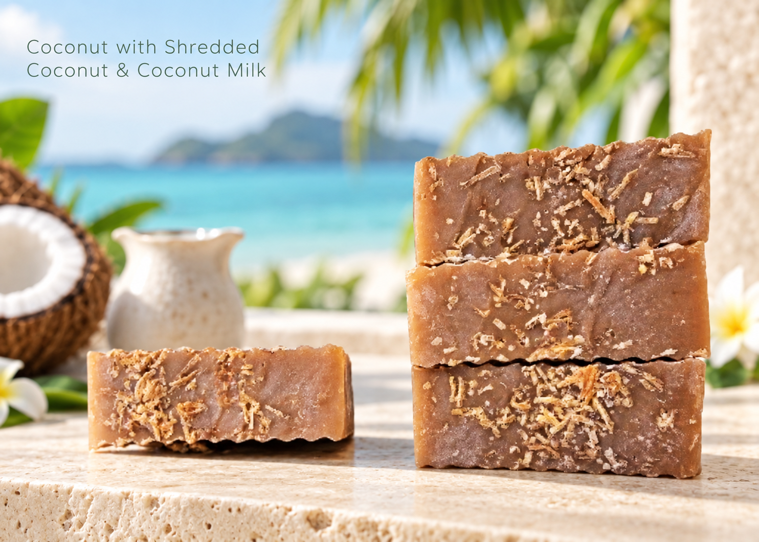 Coconut with Coconut Milk & Shredded Coconut 7oz Soap - Image 3