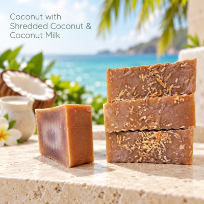 Coconut w/Coconut Milk & Shredded Coconut 16" Soap Loaf