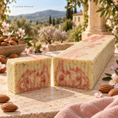 Crushed Almond w/Poppy Seeds 16" Soap Loaf