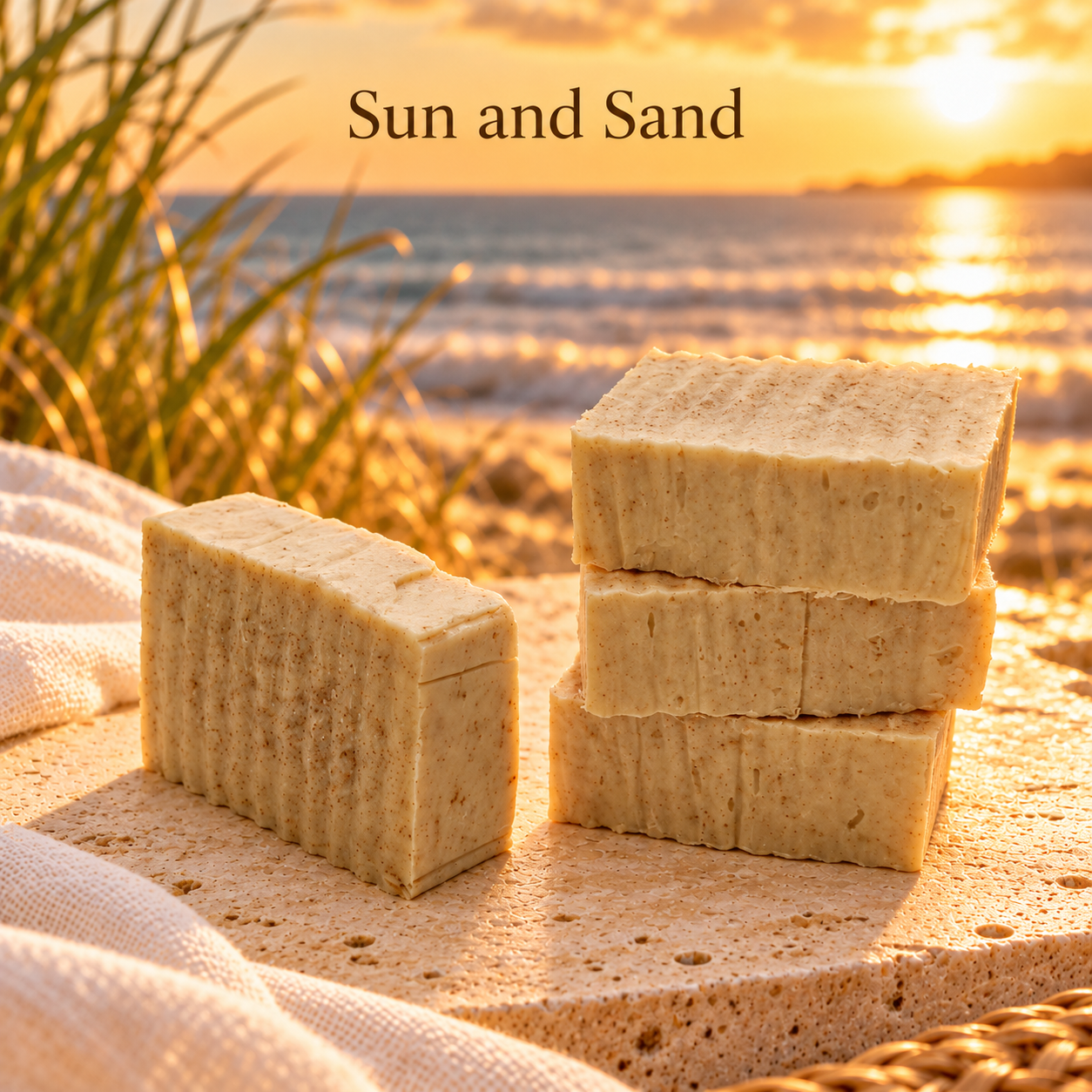 Sun & Sand w/Apricot Husks & Whipping Cream 16" Soap Loaf - Image 4