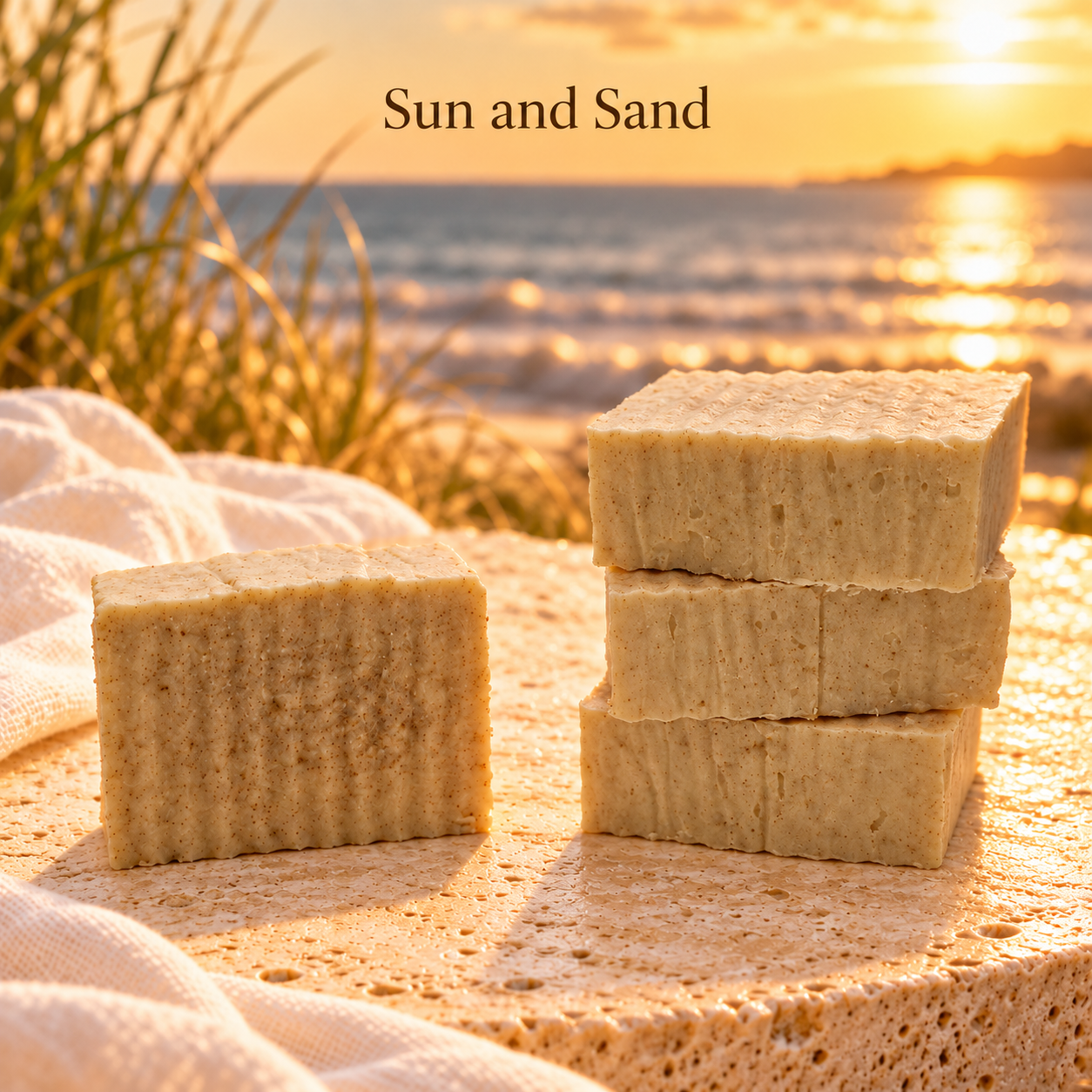 Sun & Sand w/Apricot Husks & Whipping Cream 16" Soap Loaf - Image 3