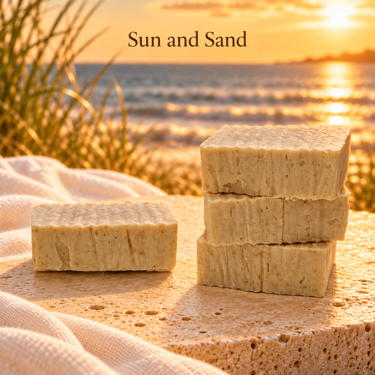 Sun & Sand w/Apricot Husks & Whipping Cream 16" Soap Loaf - Image 2