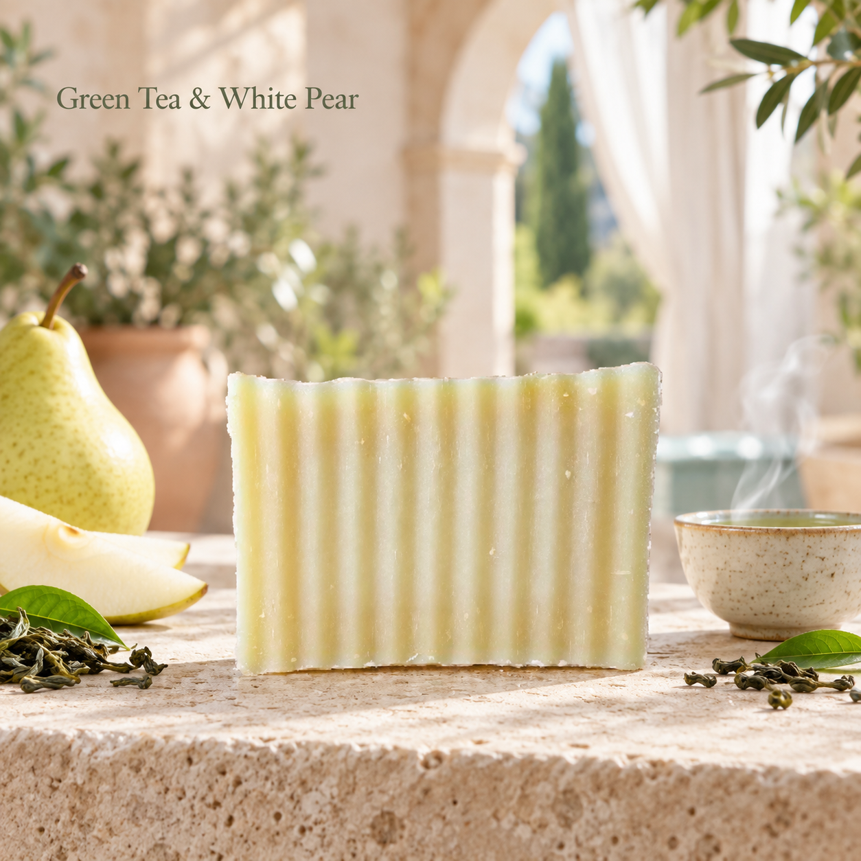 Green Tea & White Pear 7oz Soap - Image 2