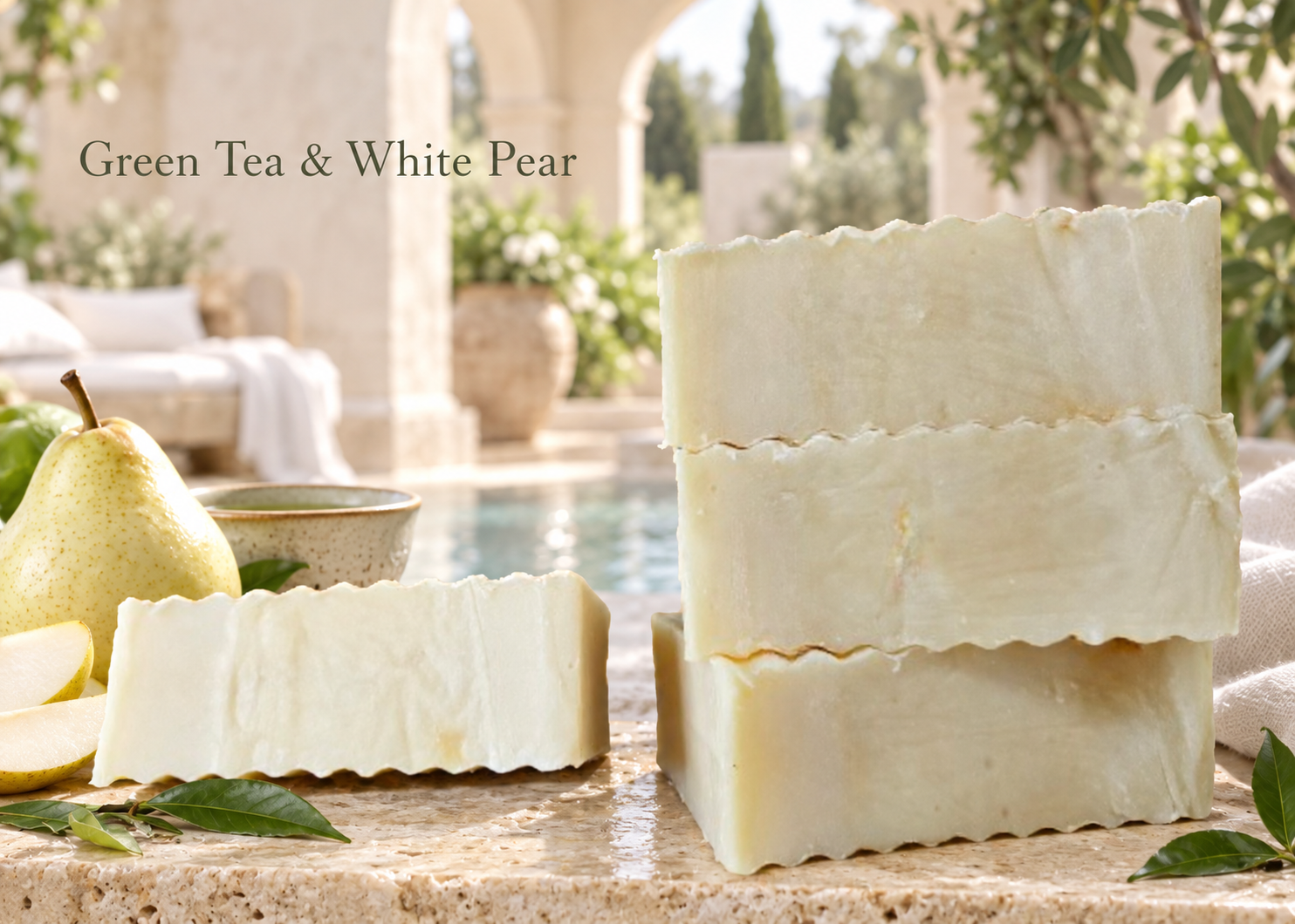 Green Tea & White Pear 7oz Soap - Image 3