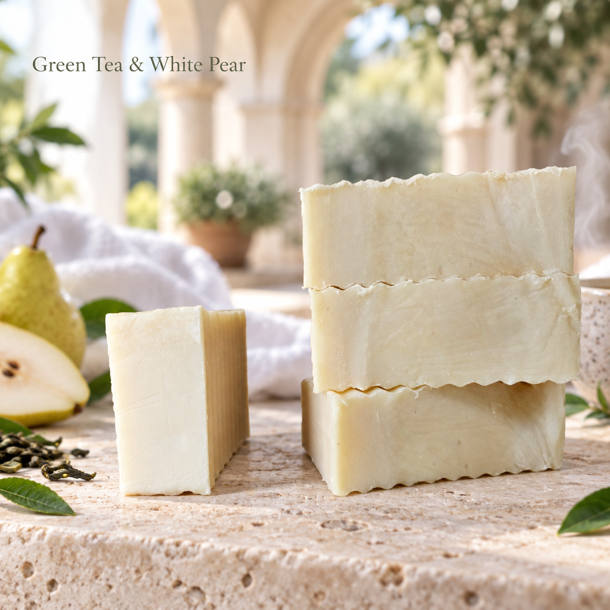 Green Tea & White Pear 7oz Soap - Image 4