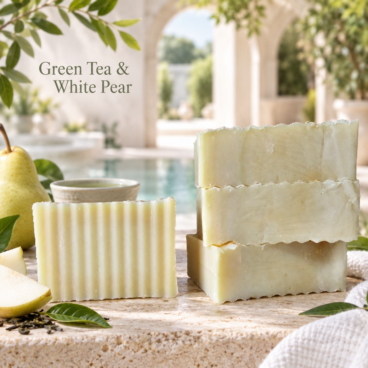 Green Tea & White Pear 7oz Soap
