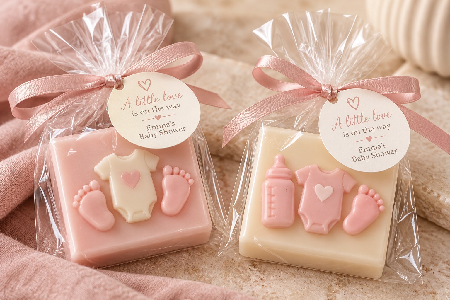 Platinum decorated square soap presentation concept
